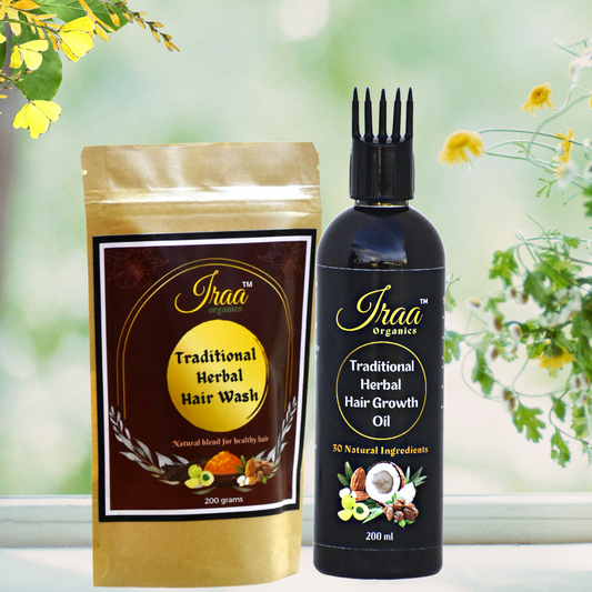 HERBAL HAIR GROWTH OIL + HERBAL HAIR WASH POWDER